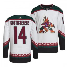 Män Ishockey Arizona Coyotes tröja Shayne Gostisbehere 14 Adidas Vit Authentic